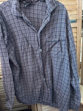Hanes Plaid Sleep Shirt Large